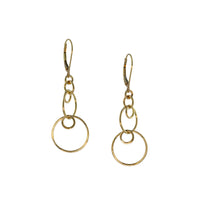Hand-fabricated, contemporary dangle earrings in either 14K gold or sterling silver.
