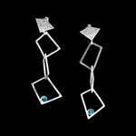 Trapezoid Dangle Post Earrings