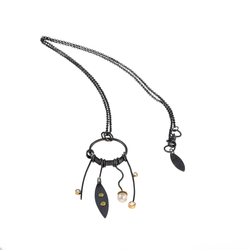 Black Gold Pendant Necklace