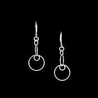 Hand-fabricated, contemporary dangle earrings in either 14K gold or sterling silver.