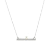 Hand-forged sterling silver bar with a 6mm white freshwater pearl on a sterling silver chain.  