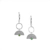 Crescent-shaped earrings handcrafted with Argentium and sterling silver and set with mint green tourmalines.