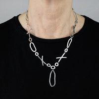 Fun, “exes and ohs” chain necklace handcrafted from Argentium sterling silver.