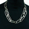 Dramatic 36” chain necklace, handcrafted from large organically shaped links of Argentium sterling silver. 