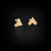 Hand-fabricated14K yellow gold post earrings with 14K gold posts and backs.