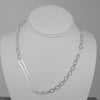 Contemporary, asymmetrical chain necklace, handcrafted from Argentium sterling silver.