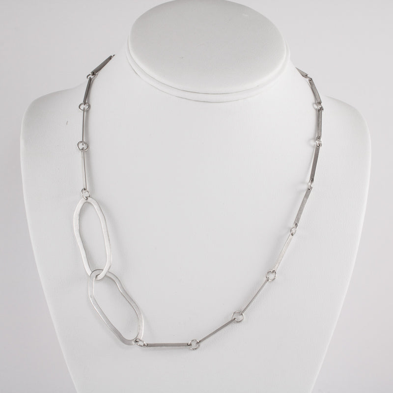 Modern design chain necklace, hand-fabricated from Argentium sterling silver.