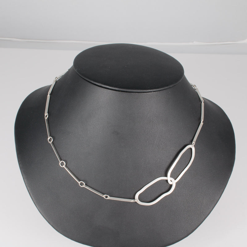 Modern design chain necklace, hand-fabricated from Argentium sterling silver.