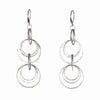 Contemporary dangle earrings, handcrafted in hammered Argentium sterling silver.