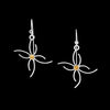 Artisan dangle earrings, handcrafted in sterling silver with 4mm golden citrines.