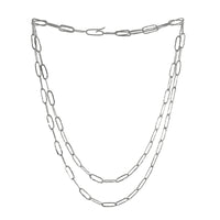 Long, 36” chain necklace, handcrafted and forged in Argentium sterling silver. 