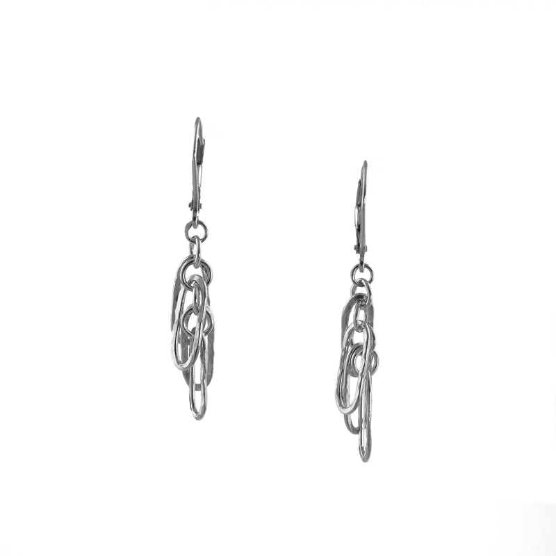 Dangle earrings, handcrafted in Argentium sterling silver with secure lever back ear wires.