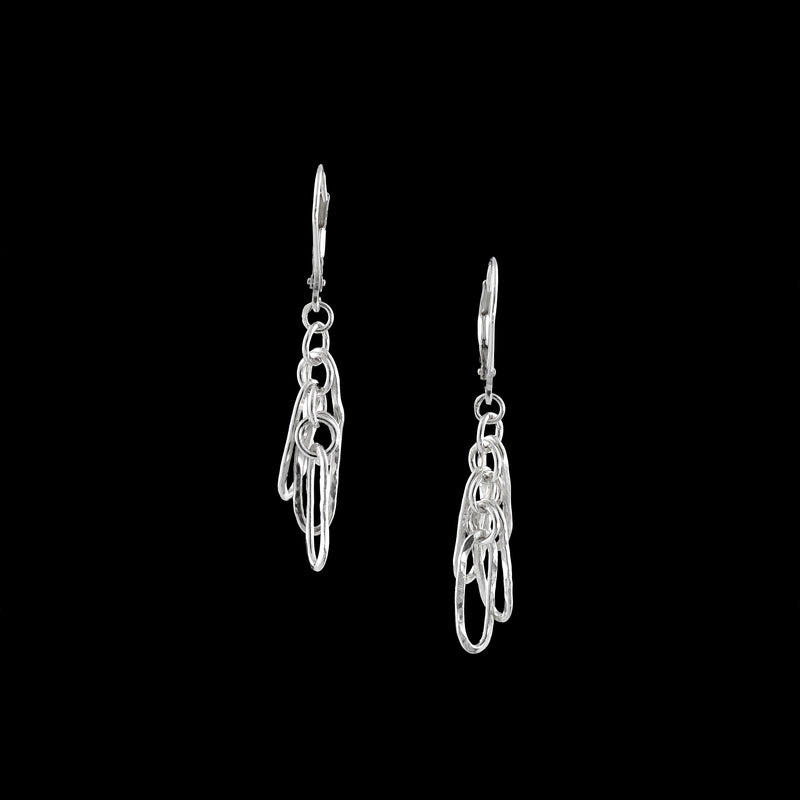 Dangle earrings, handcrafted in Argentium sterling silver with secure lever back ear wires.