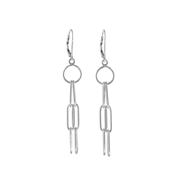 Hand-crafted dangle earrings hand-fabricated from Argentium sterling silver with secure lever back wires.