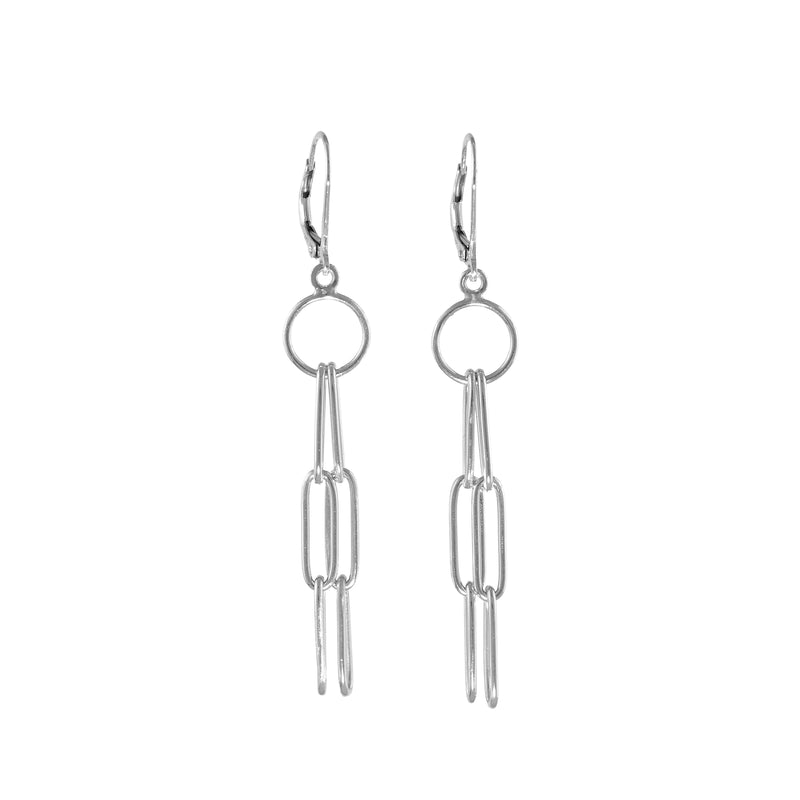 Hand-crafted dangle earrings hand-fabricated from Argentium sterling silver with secure lever back wires.