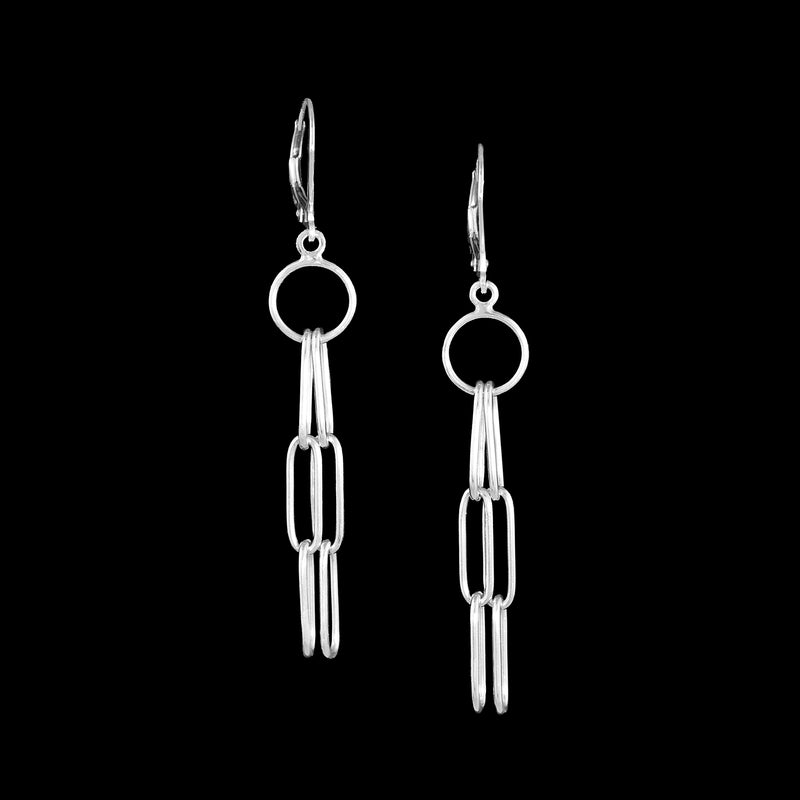 Hand-crafted dangle earrings hand-fabricated from Argentium sterling silver with secure lever back wires.