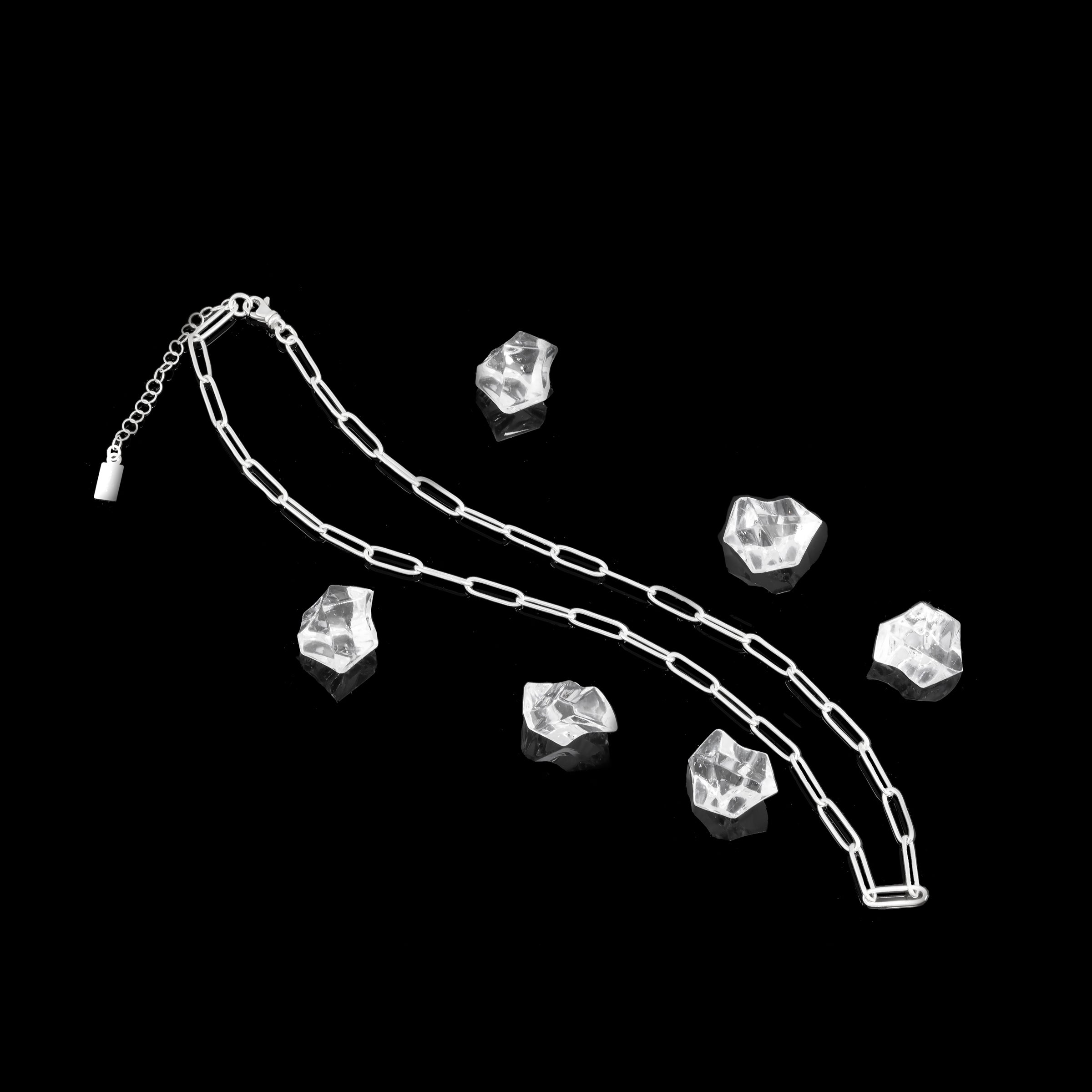 Simple chain necklace, hand-crafted in Argentium sterling silver.