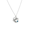 Contemporary design pendant necklace, handcrafted from Argentium sterling silver and set with a 6mm London blue topaz.  Sterling silver chain.