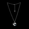 Contemporary design pendant necklace, handcrafted from Argentium sterling silver and set with a 6mm London blue topaz.  Sterling silver chain.