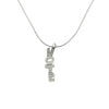 VOTE pendant, handcrafted from sterling silver and hung on a sterling silver snake chain.  Vertical patterned finish shown.