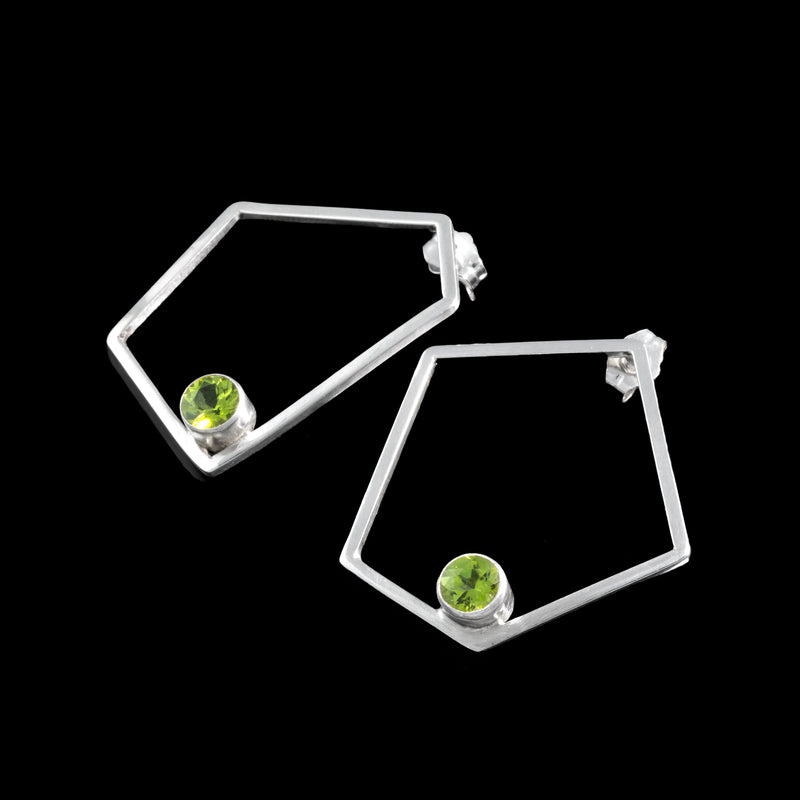 Big Green Trapezoid Earrings