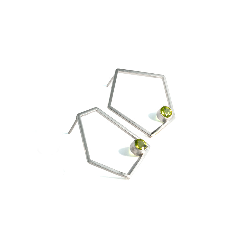 Big Green Trapezoid Earrings