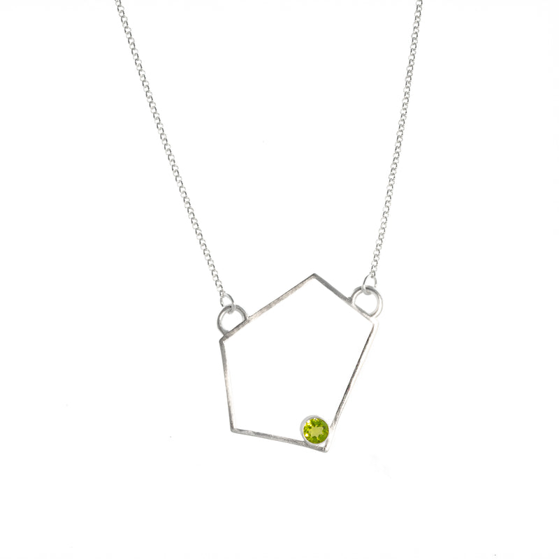 "Big Green Trapezoid" Necklace