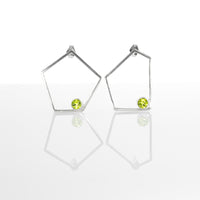 Big Green Trapezoid Earrings