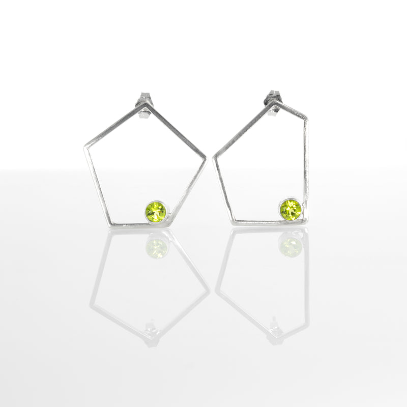 Big Green Trapezoid Earrings