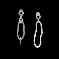 Asymmetrical, dangle earrings handcrafted in Argentium sterling silver with a sterling silver post back.