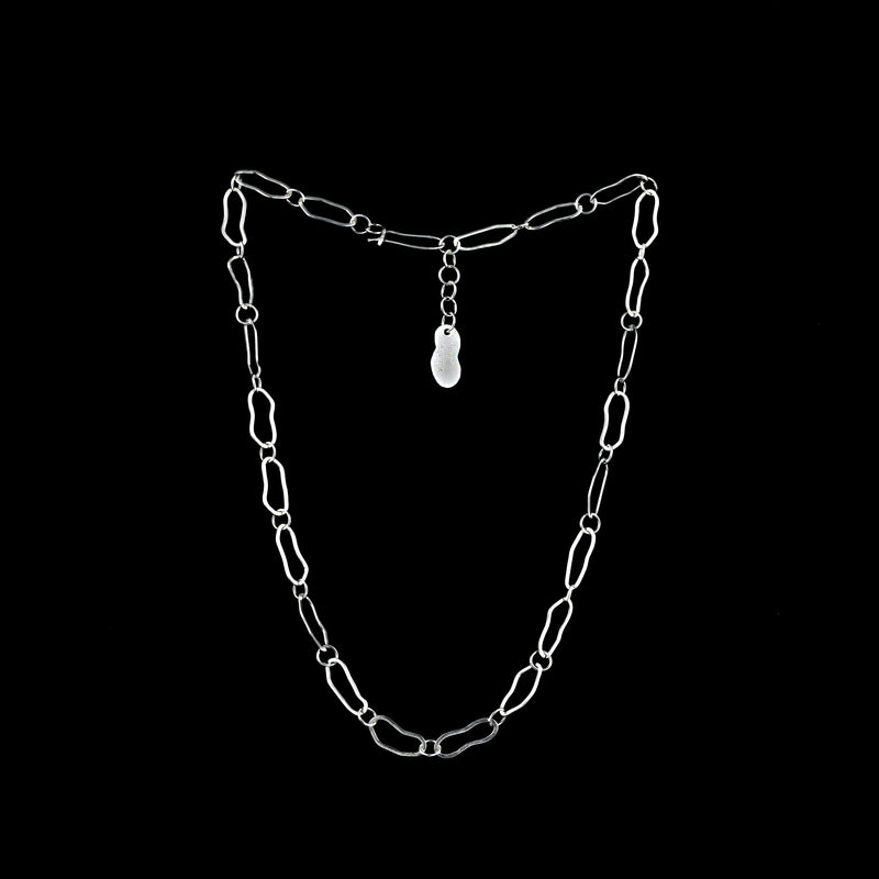 Contemporary, chain necklace, handcrafted with organically shaped links of Argentium sterling silver.