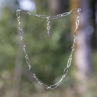 Contemporary, chain necklace, handcrafted with organically shaped links of Argentium sterling silver.