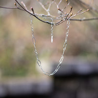 Contemporary, chain necklace, handcrafted with organically shaped links of Argentium sterling silver.