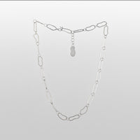 Contemporary, chain necklace, handcrafted with organically shaped links of Argentium sterling silver.