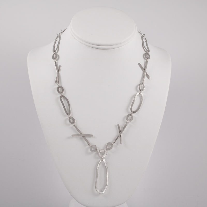 Fun, “exes and ohs” chain necklace handcrafted from Argentium sterling silver.