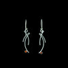 Contemporary design, dangle earrings handcrafted from Argentium sterling silver and set with golden citrines. 