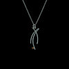 Contemporary design, pendant necklace handcrafted from Argentium sterling silver and set with a dark gold citrine.  Sterling silver chain.