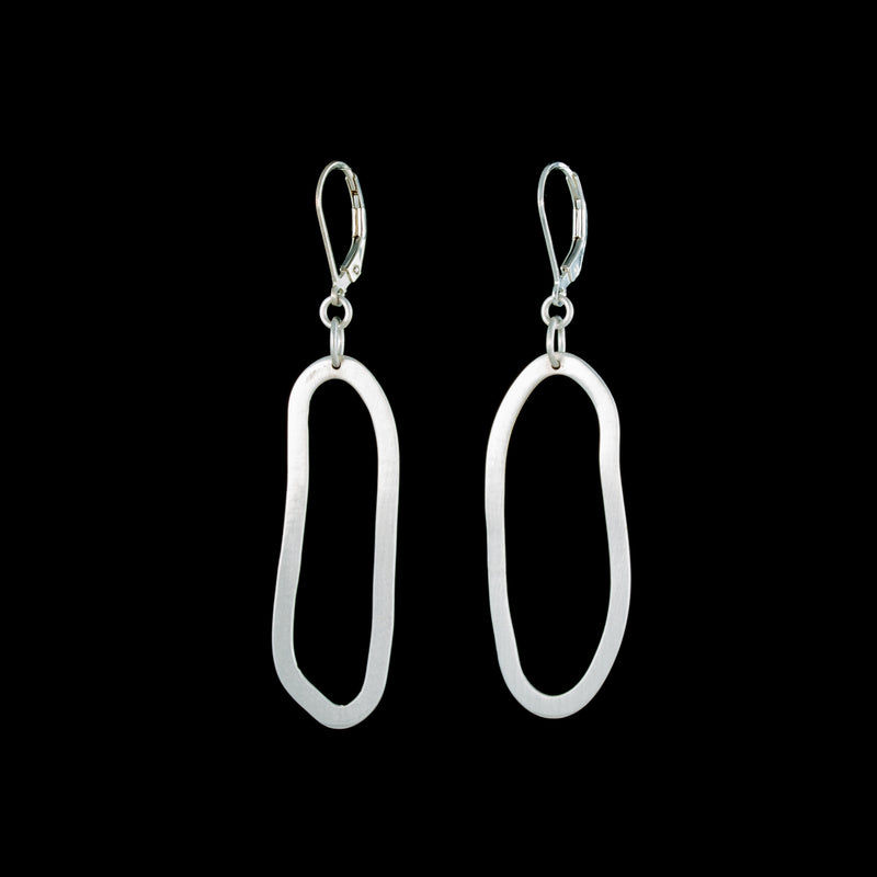 Handcrafted dangle earrings in Argentium sterling silver.  Sterling silver lever back ear wires.