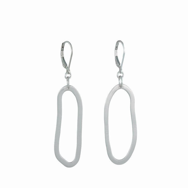 Handcrafted dangle earrings in Argentium sterling silver.  Sterling silver lever back ear wires.