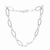 Contemporary, asymmetrical chain necklace, handcrafted in Argentium sterling silver.