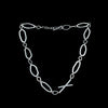 Contemporary, asymmetrical chain necklace, handcrafted in Argentium sterling silver.