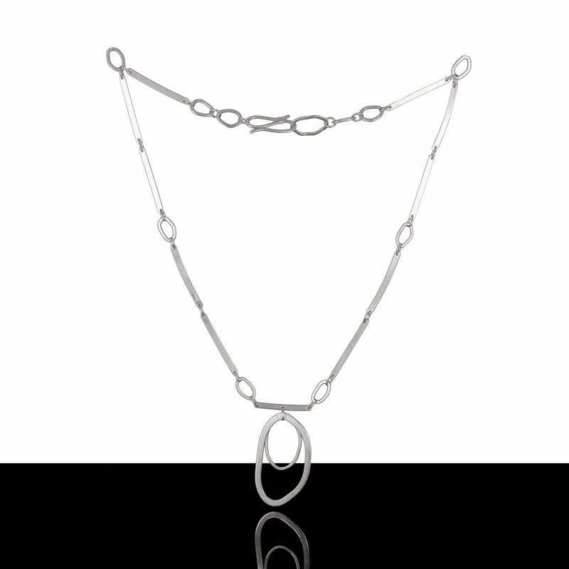 Modern pendant necklace, handcrafted with Argentium sterling silver.