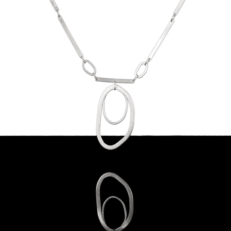 Modern pendant necklace, handcrafted with Argentium sterling silver.