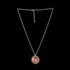 One-of-a-kind pendant necklace, hand fabricated from patinated copper encased in Argentium sterling silver and set with a white freshwater pearl.  Sterling silver rolo chain.  