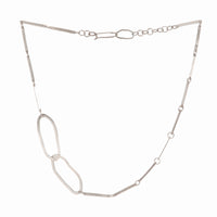 Modern design chain necklace, hand-fabricated from Argentium sterling silver.