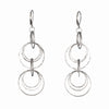 Contemporary dangle earrings, handcrafted in hammered Argentium sterling silver.