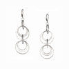 Contemporary dangle earrings, handcrafted in hammered Argentium sterling silver.